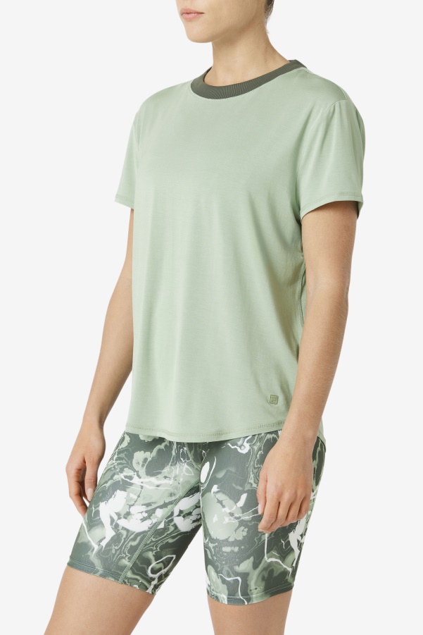 Basil/Thyme Fi-Lux Short Sleeve Top Fila
