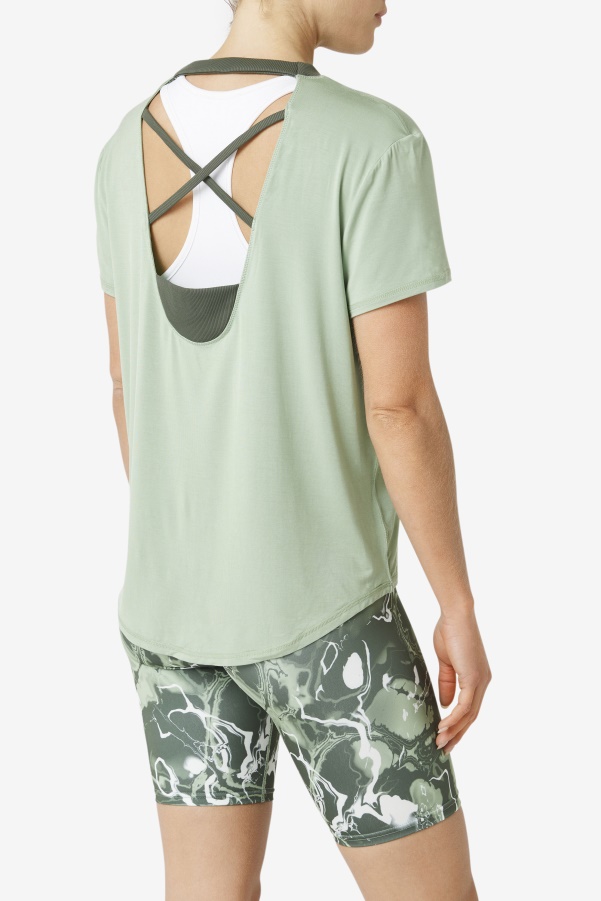 Basil/Thyme Fi-Lux Short Sleeve Top Fila