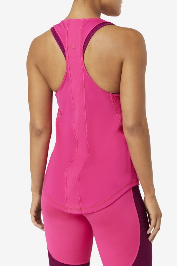 Fila Brtpink Uplift Textured Racerback Tank Top