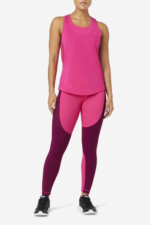 Fila Brtpink Uplift Textured Racerback Tank Top