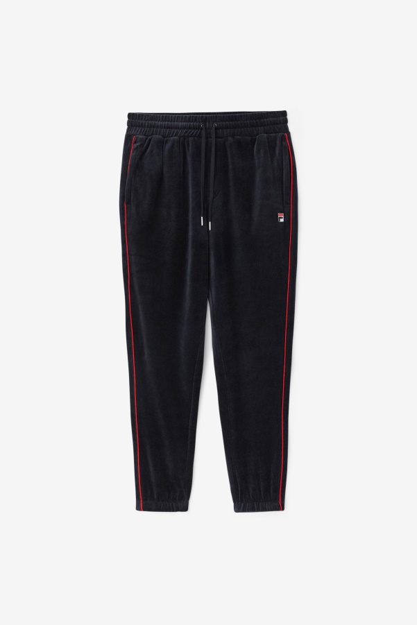 Fila Deverall Velour Pant Black/Red/Forest Green