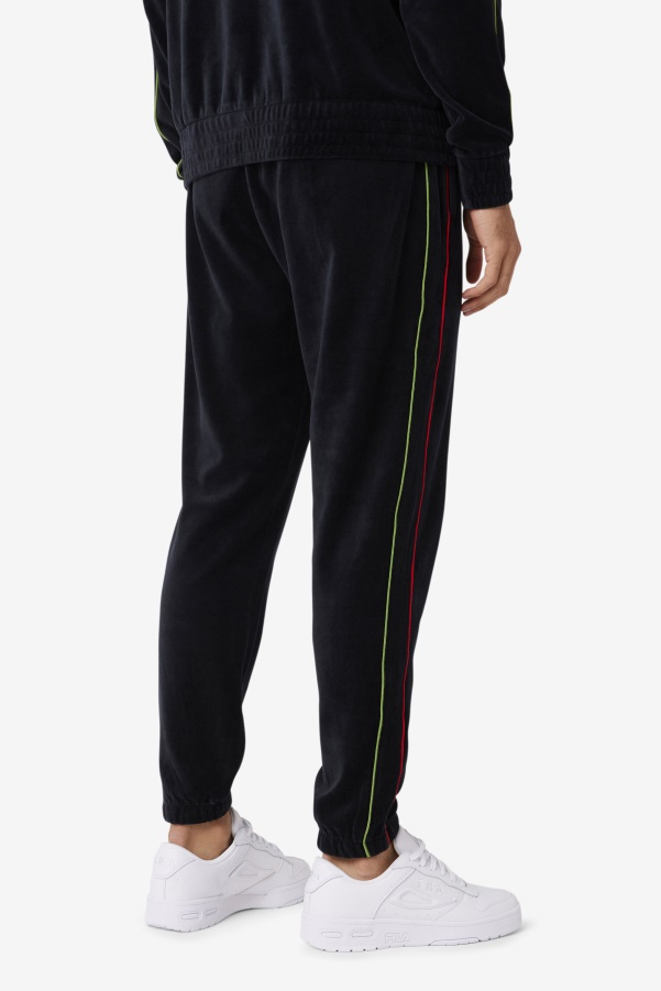 Fila Deverall Velour Pant Black/Red/Forest Green