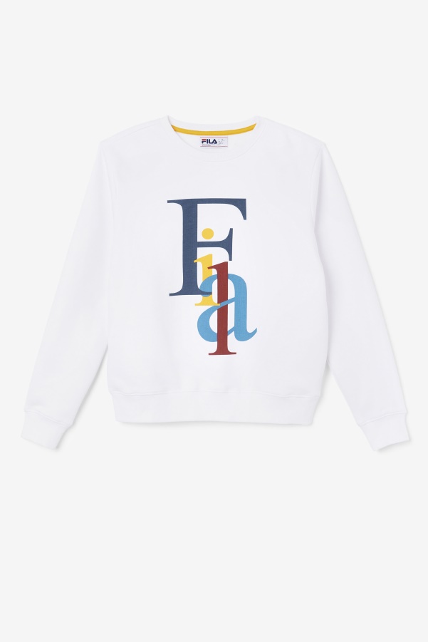 White/Ocean/Yellow Fila Araceli Crewneck
