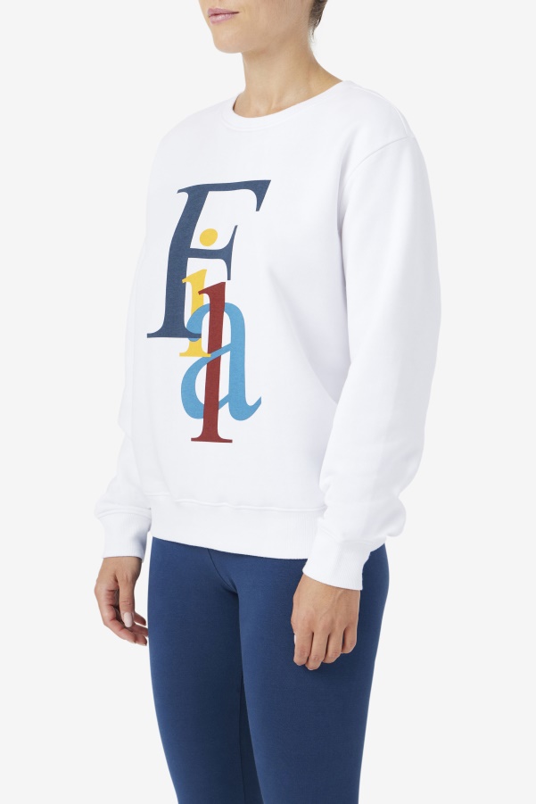 White/Ocean/Yellow Fila Araceli Crewneck