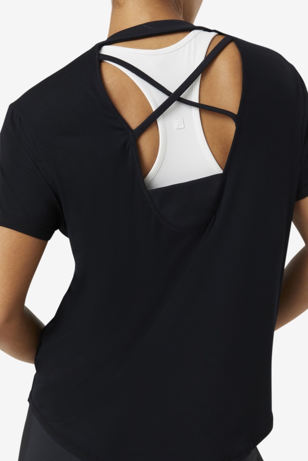 Fila Fi-Lux Black Short Sleeve Top