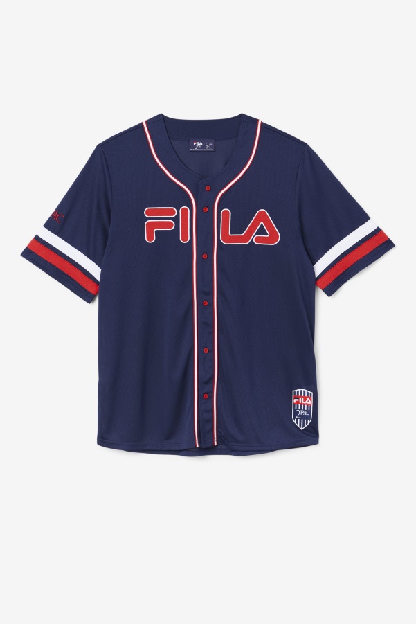 2Pac Baseball Jersey Fila Navy/Red/White
