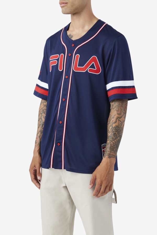 2Pac Baseball Jersey Fila Navy/Red/White