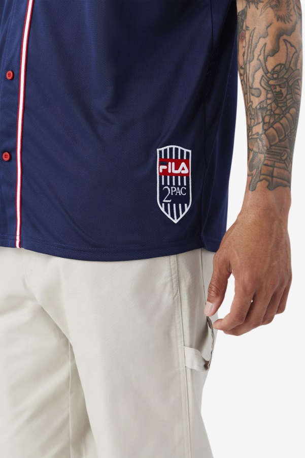 2Pac Baseball Jersey Fila Navy/Red/White
