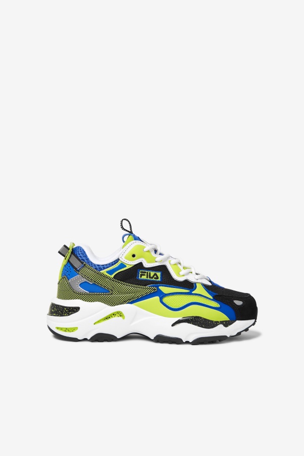 White/Black/Lime Punch Fila Little Kids' Ray Tracer Apex