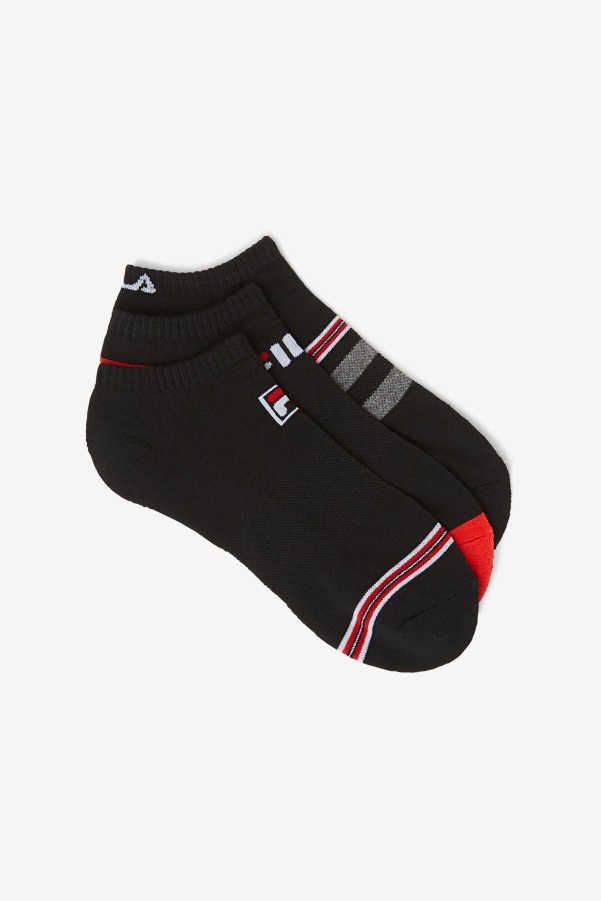 Men's Striped No Show Sock 3-Pack Fila Black