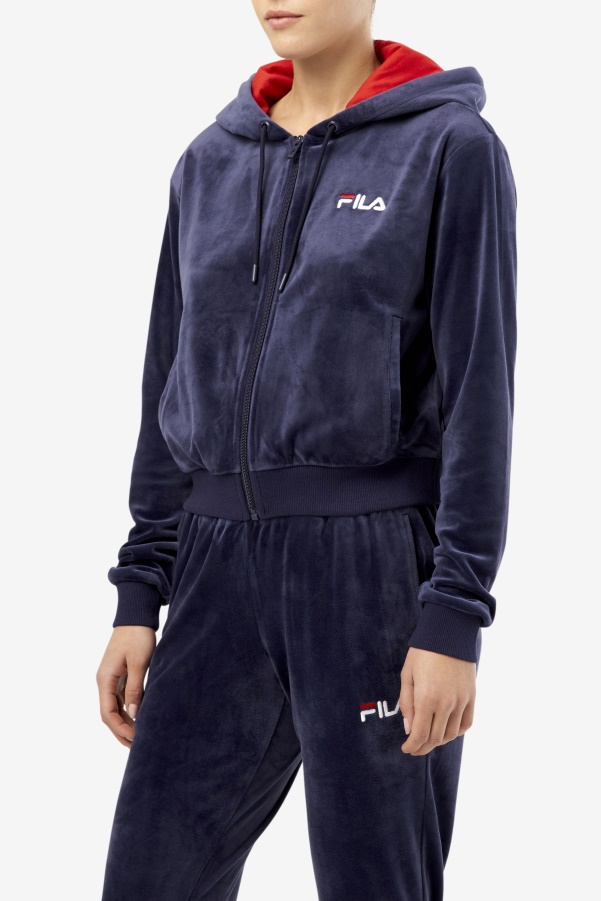 Zura Velour Jacket Navy Fila