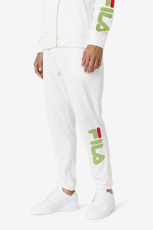Fila Mansur Velour Pant White/Forest Green/Red