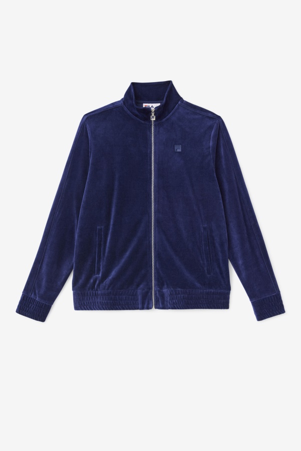 Deverall Velour Jacket Navy Fila
