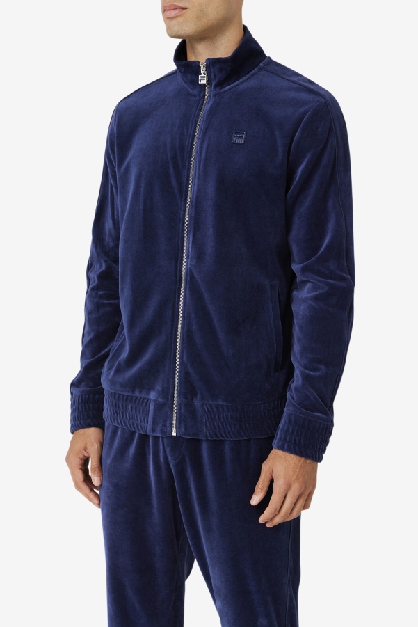 Deverall Velour Jacket Navy Fila