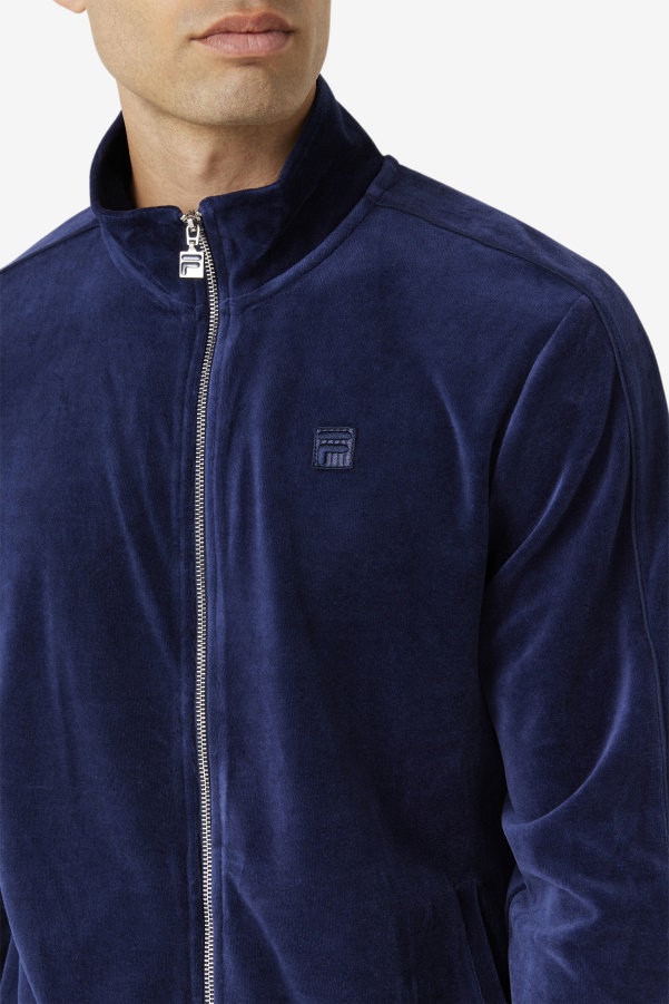 Deverall Velour Jacket Navy Fila