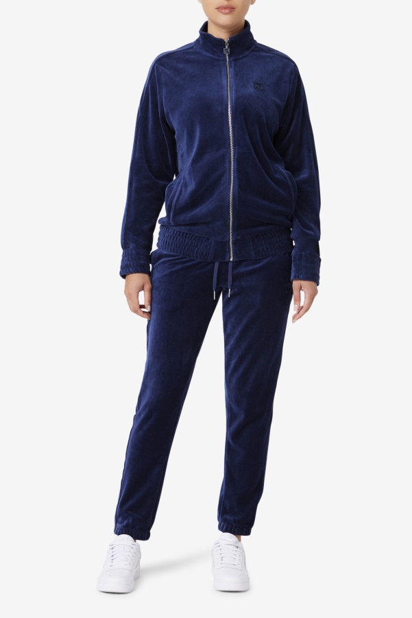 Deverall Velour Jacket Navy Fila