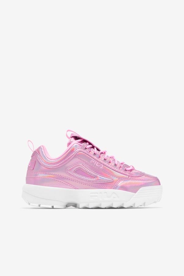 Cotton Candy/White Women's Disruptor 2 Premium Iridescent Snake Fila