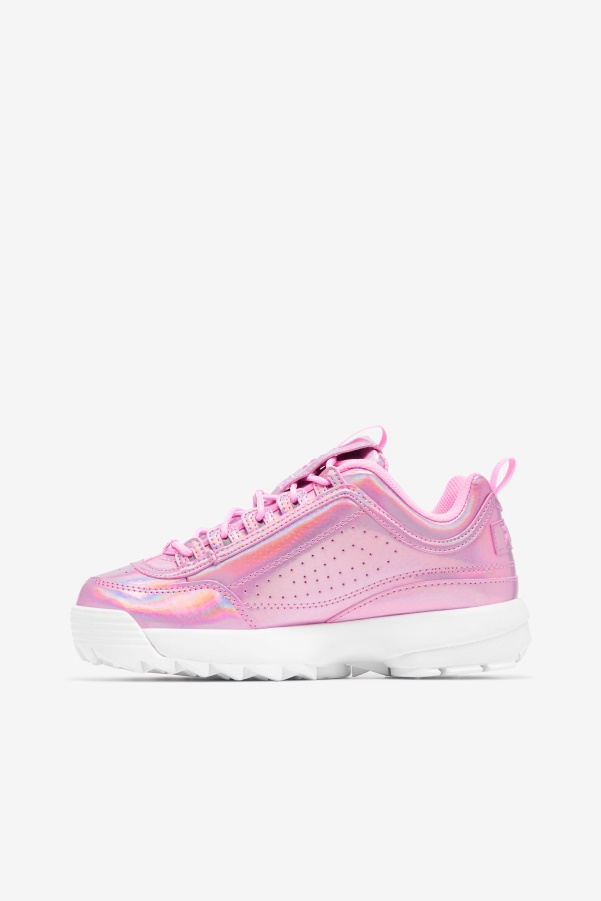 Cotton Candy/White Women's Disruptor 2 Premium Iridescent Snake Fila