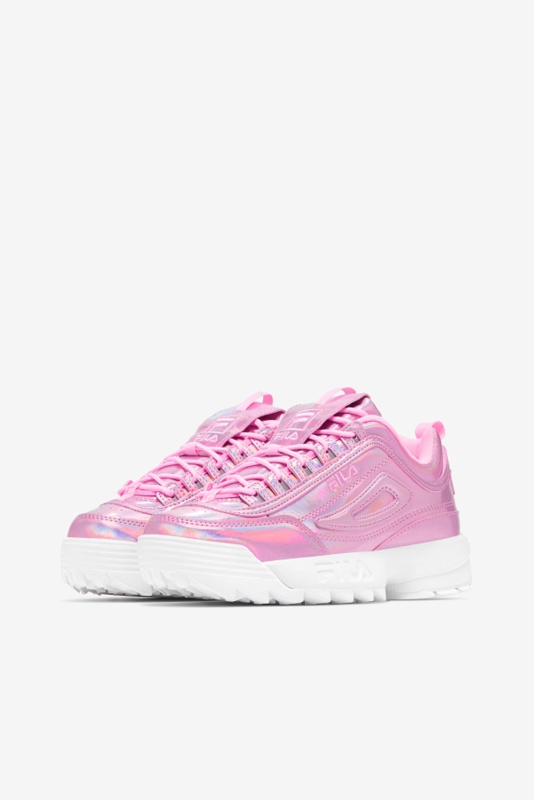 Cotton Candy/White Women's Disruptor 2 Premium Iridescent Snake Fila