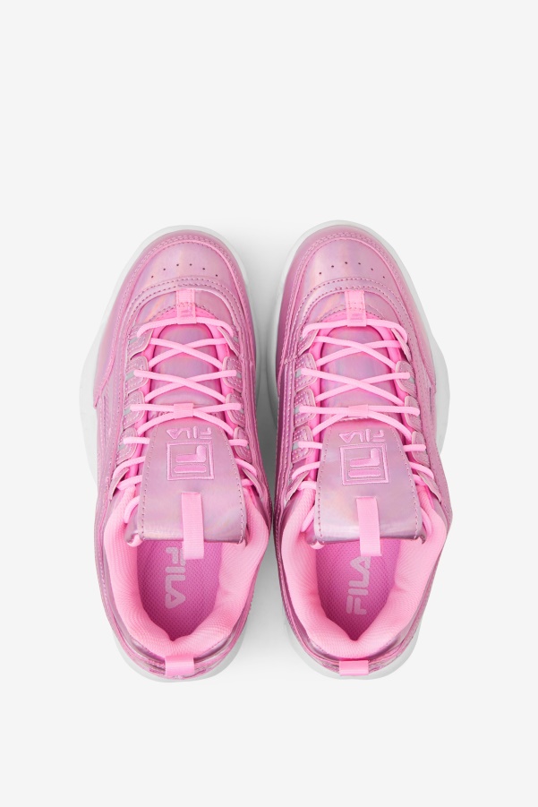 Cotton Candy/White Women's Disruptor 2 Premium Iridescent Snake Fila