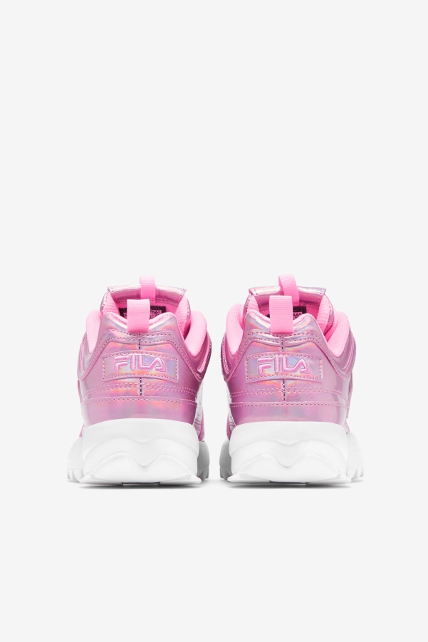 Cotton Candy/White Women's Disruptor 2 Premium Iridescent Snake Fila