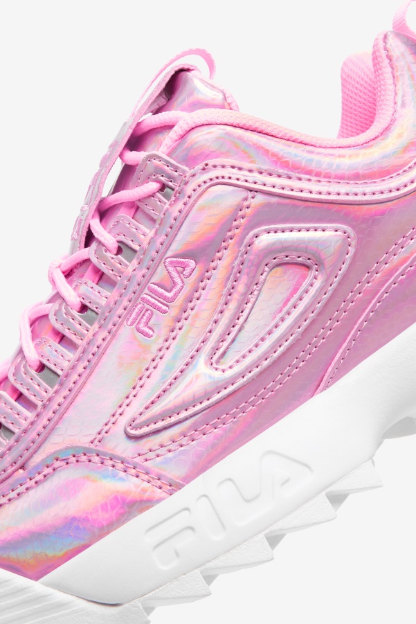 Cotton Candy/White Women's Disruptor 2 Premium Iridescent Snake Fila