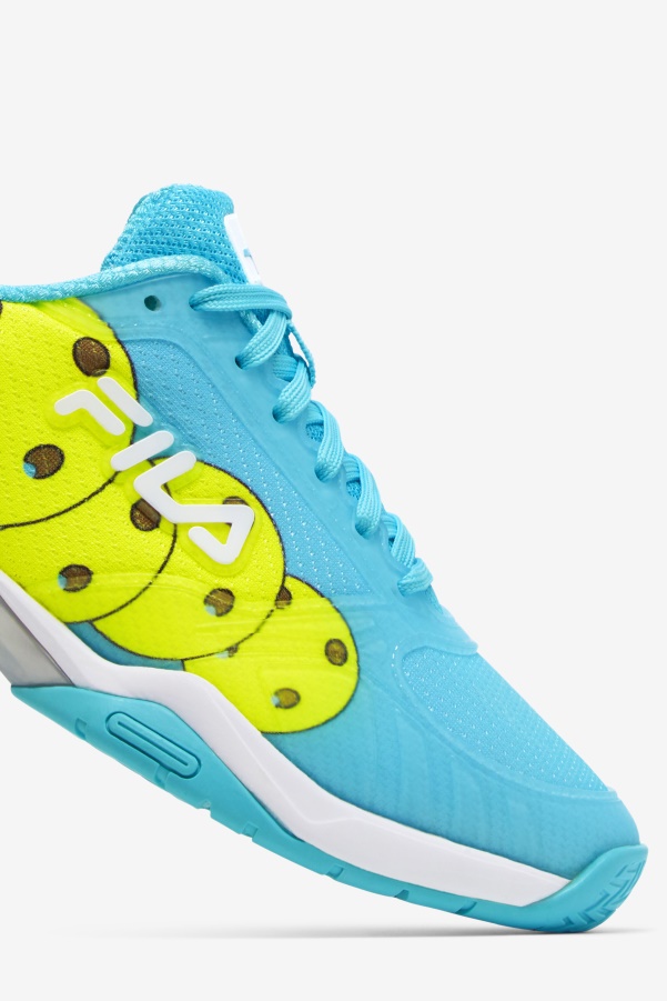 Bluefish/White/Yellow Fila Women's Volley Zone