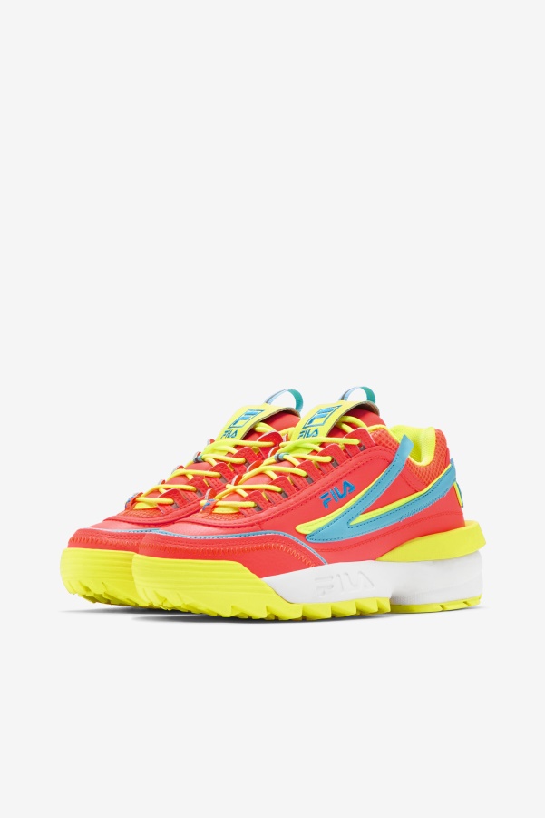 Fiery Coral/Yellow/Bluefish Women's Disruptor 2 Exp Fila