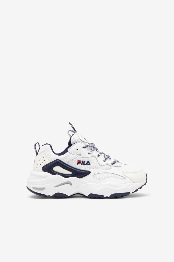 Fila White/Navy/Red big kids' ray tracer