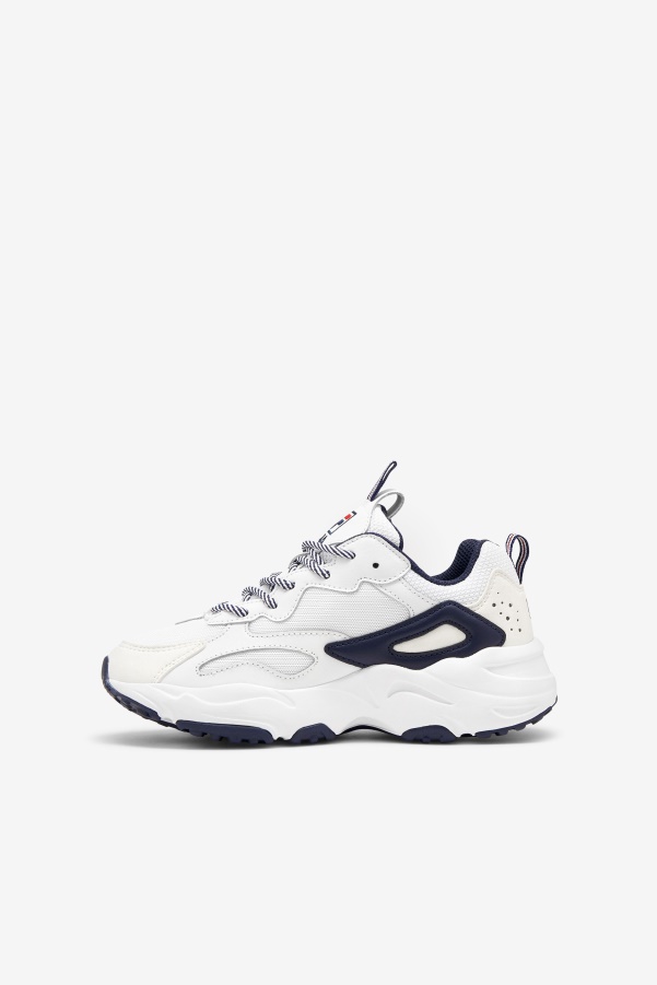 Fila White/Navy/Red big kids' ray tracer