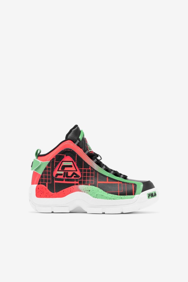 Fila Black/Fiery Coral/Green Ash Little Kids' Grant Hill 2