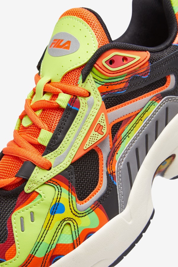 Black/Red Orange/Red Fila Men's Archive Rjv