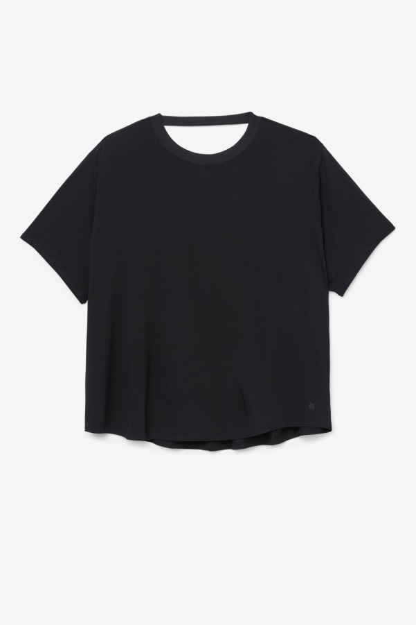 Black Fila Fi-Lux Short Sleeve Top
