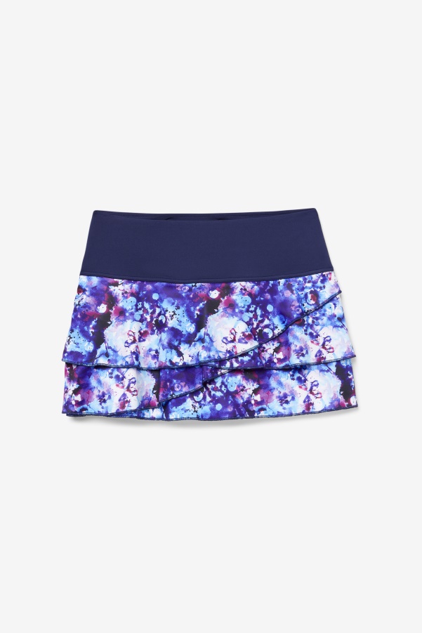 Fila Navy Print/Navy Pickleball Tiered Printed Skort