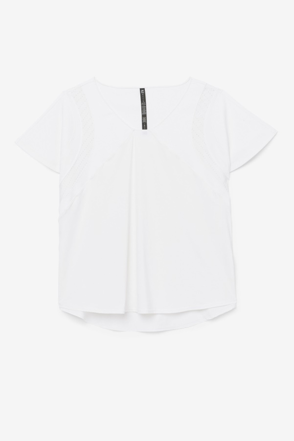 Fila Uplift Textured Short Sleeve Top White