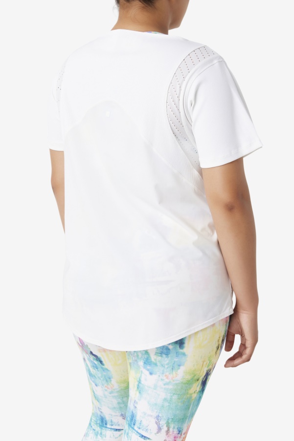 Fila Uplift Textured Short Sleeve Top White