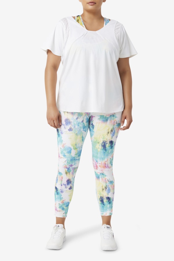 Fila Uplift Textured Short Sleeve Top White