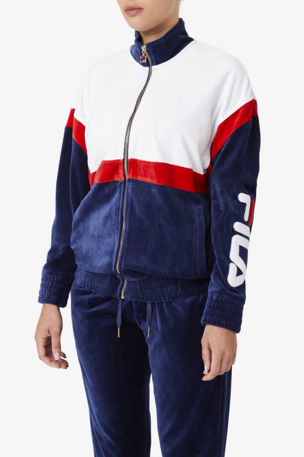 Mansur Velour Jacket Fila Navy/White/Red