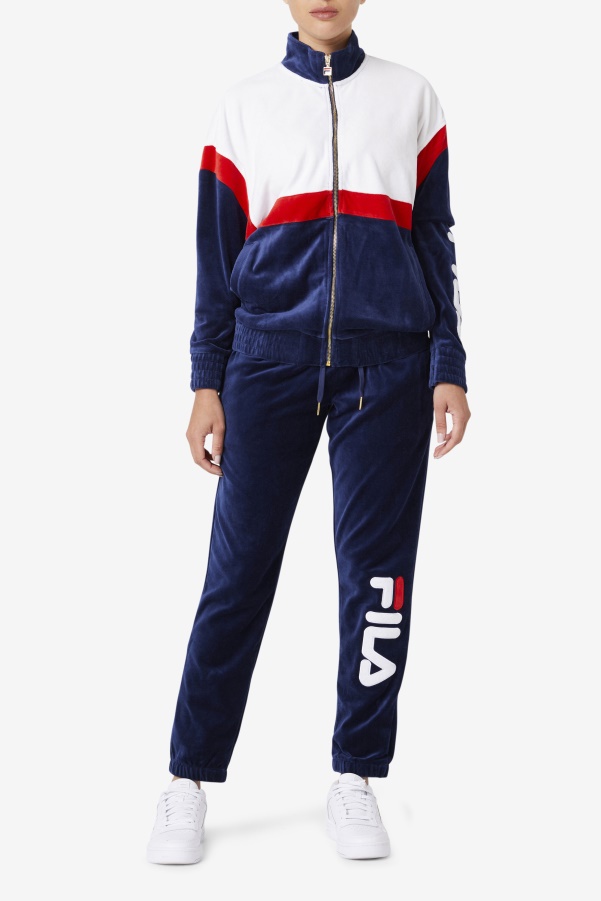 Mansur Velour Jacket Fila Navy/White/Red