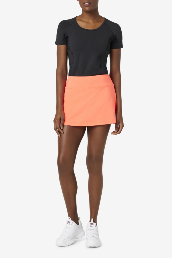 Fiery Coral Fila Pickleball Flounce Skort