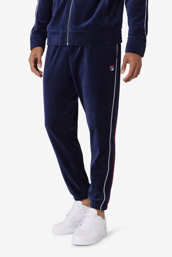 Navy/White/Red Fila Deverall Velour Pant