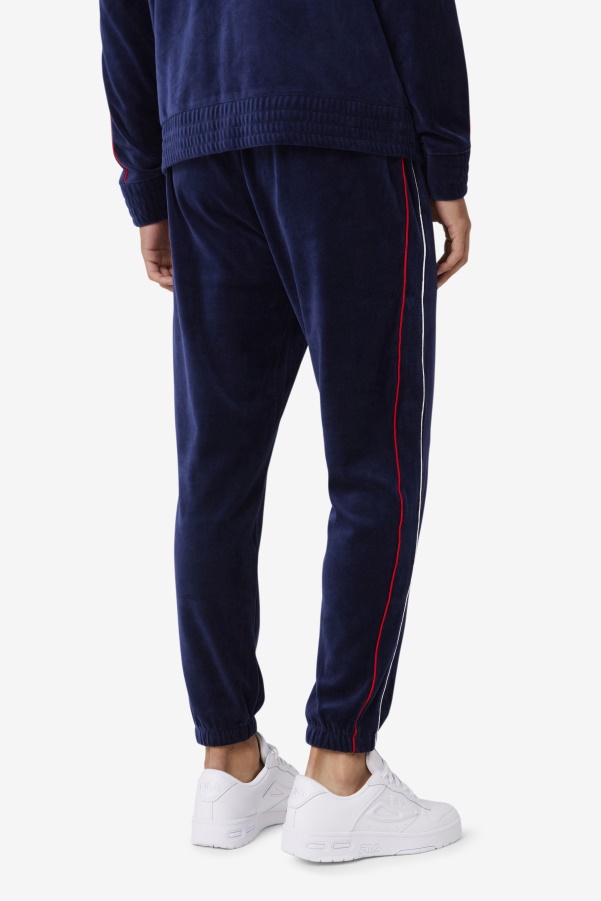 Navy/White/Red Fila Deverall Velour Pant