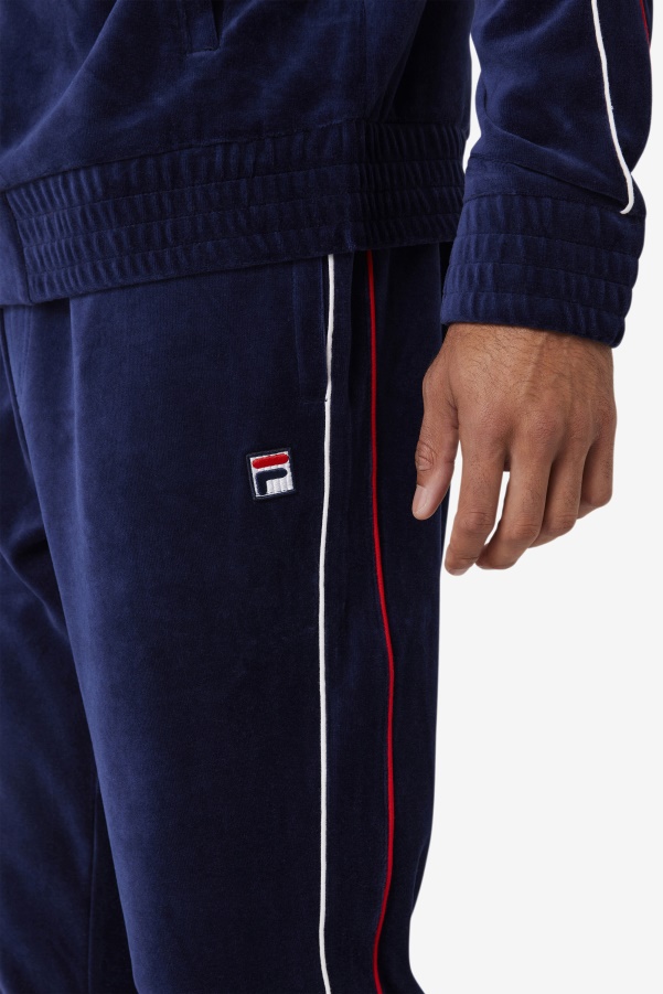 Navy/White/Red Fila Deverall Velour Pant