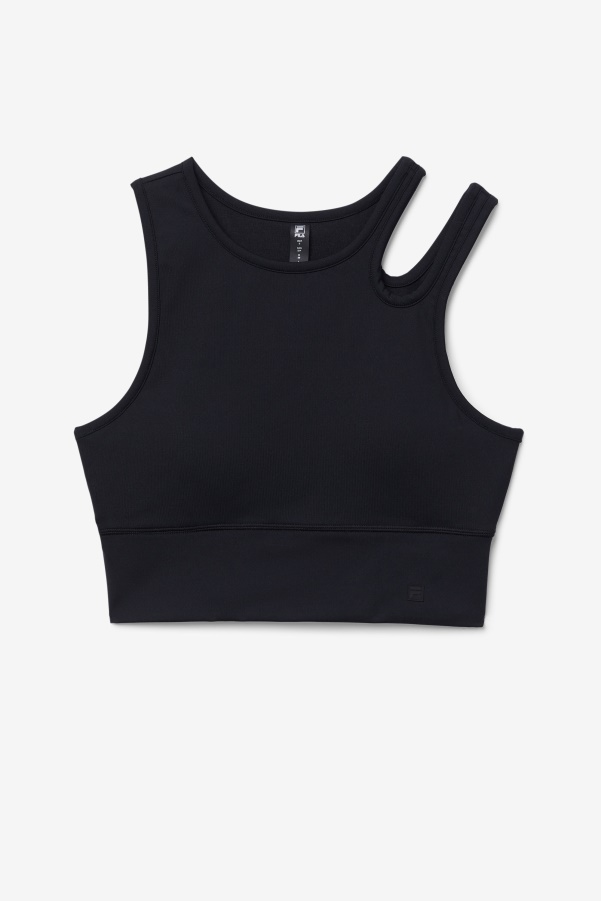 Fila Black Uplift Slice Crop Bra Top