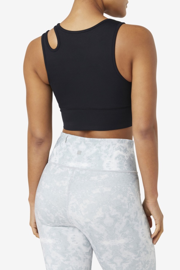 Fila Black Uplift Slice Crop Bra Top