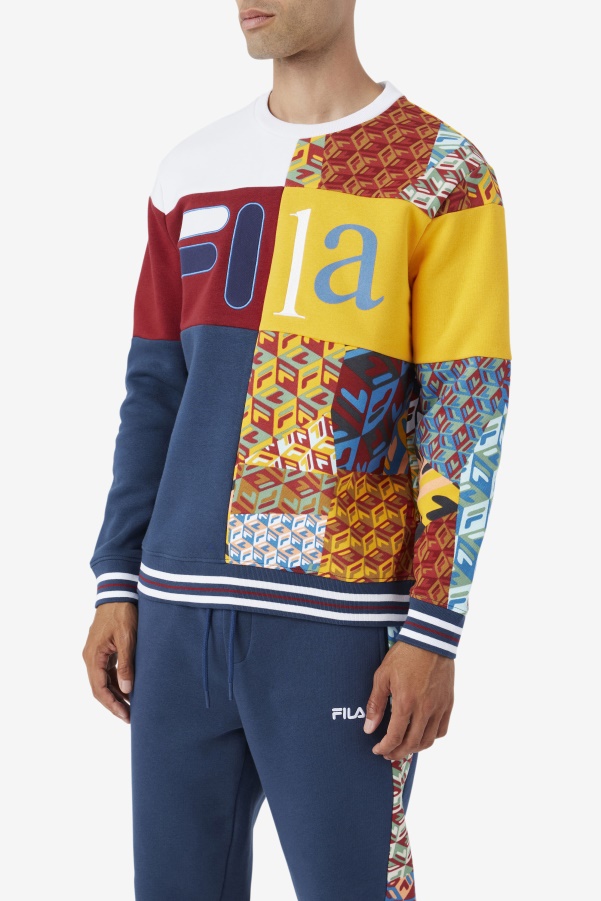 Fila Hansi Sweatshirt Ocean/Rhubarb/White