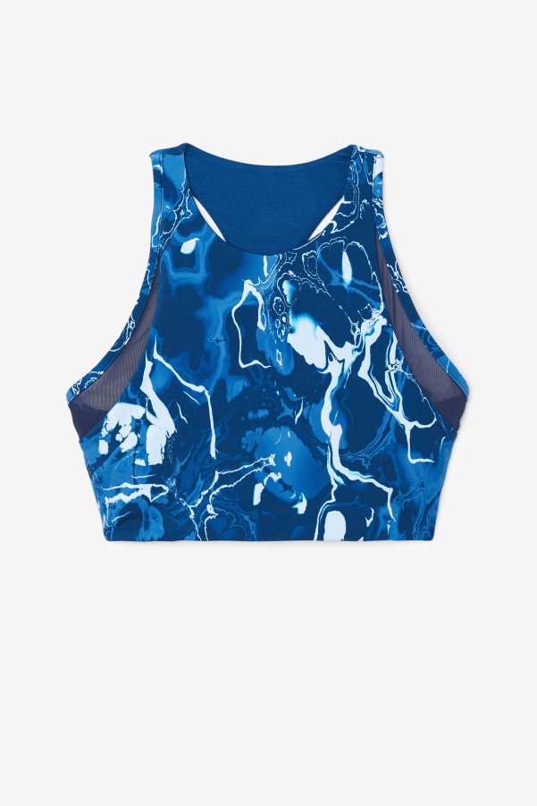 Uplift T-Back Sports Bra Navy Marble Fila