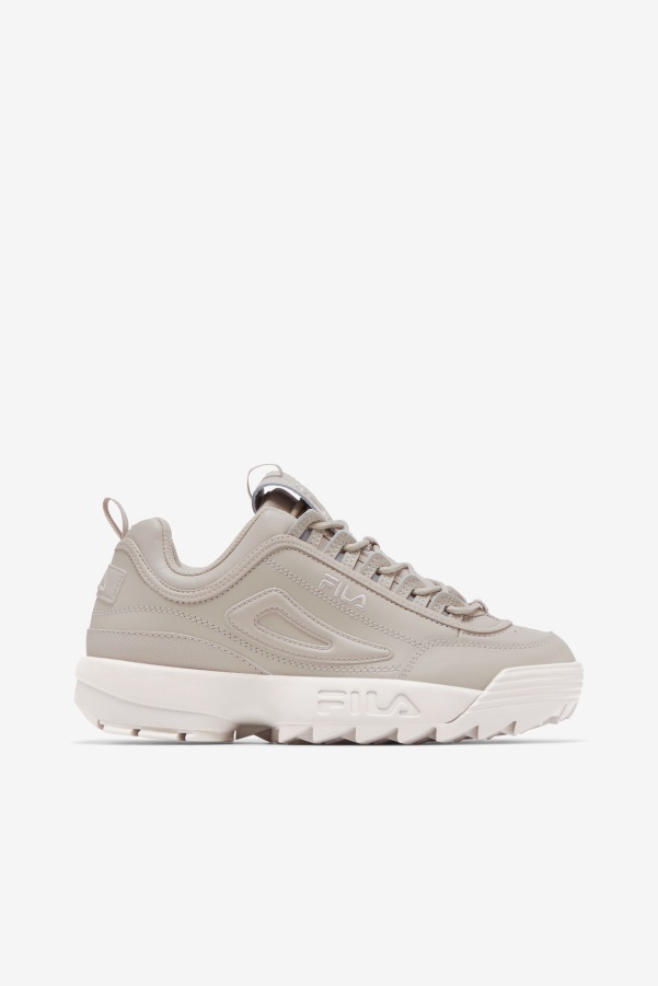 Silver Gray/White Sand Fila Women's Disruptor 2 Premium