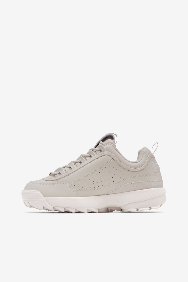 Silver Gray/White Sand Fila Women's Disruptor 2 Premium