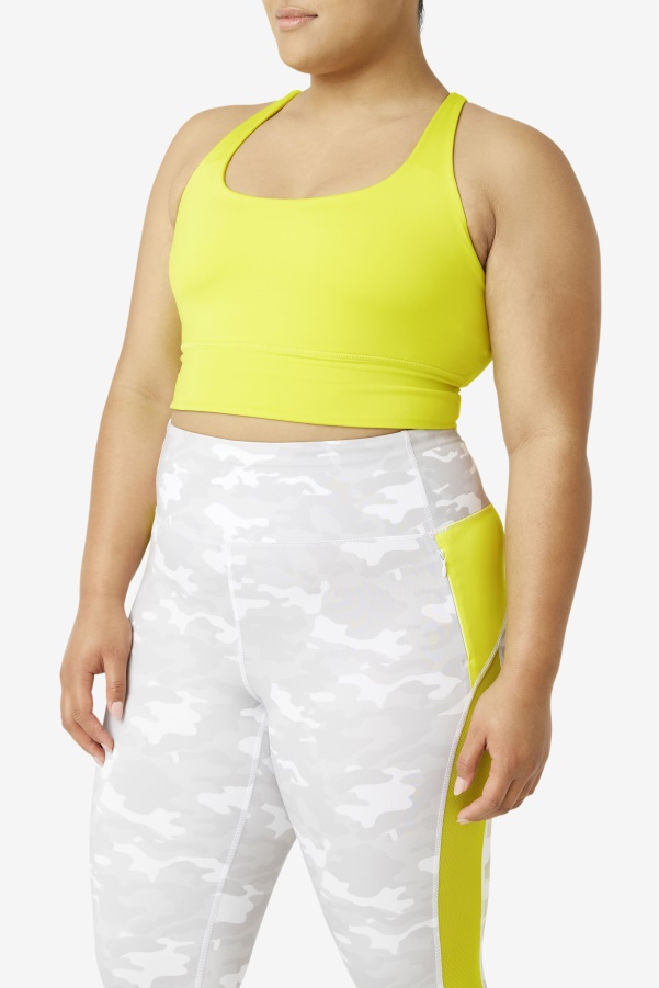 Fila Uplift Cross Back Bra Top Sulphur